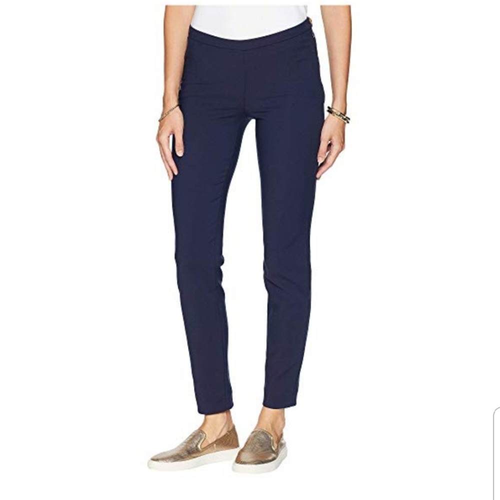 Lilly Pulitzer Alessia Stretch Pants Navy sz 4 NWT